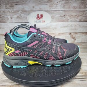 ASICS Gel-Venture 7 Trainer Women's Size 8.5 Black Pink Walking Running Shoes